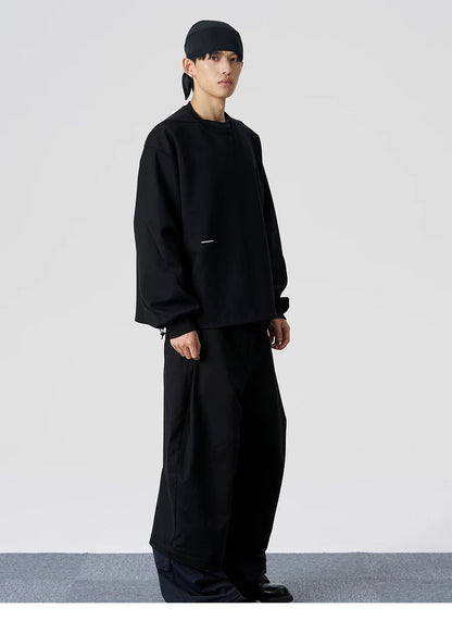 Twisted Sleeve Drawstring Sweatshirt