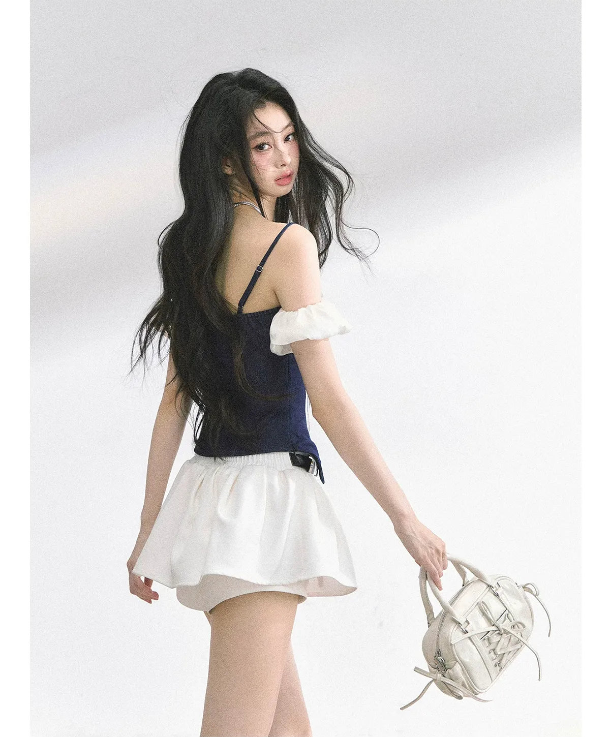 Corset Waist Puff Top