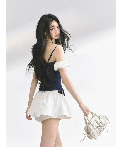 Corset Waist Puff Top