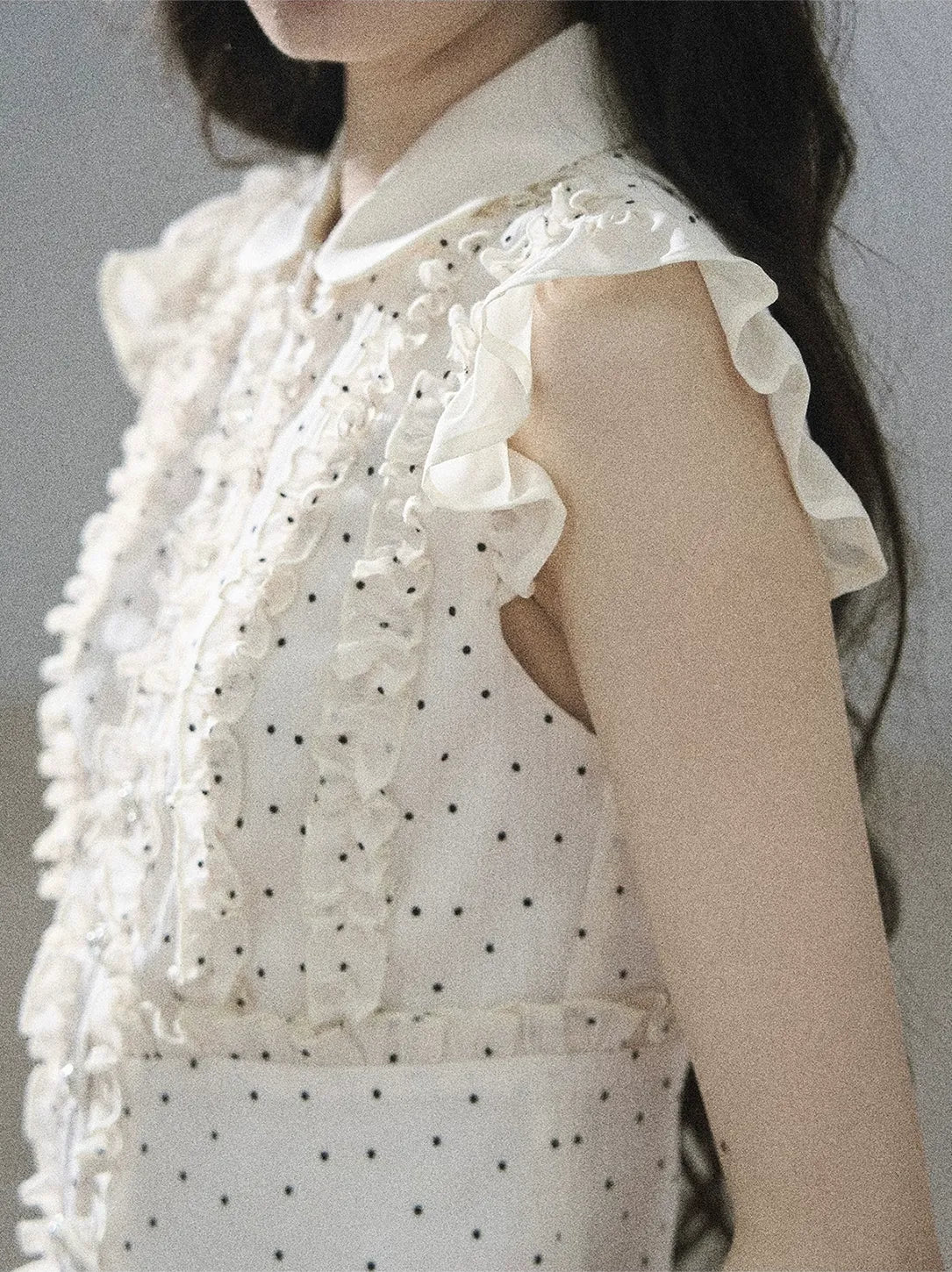 Polka Dot Ruffle Blouse