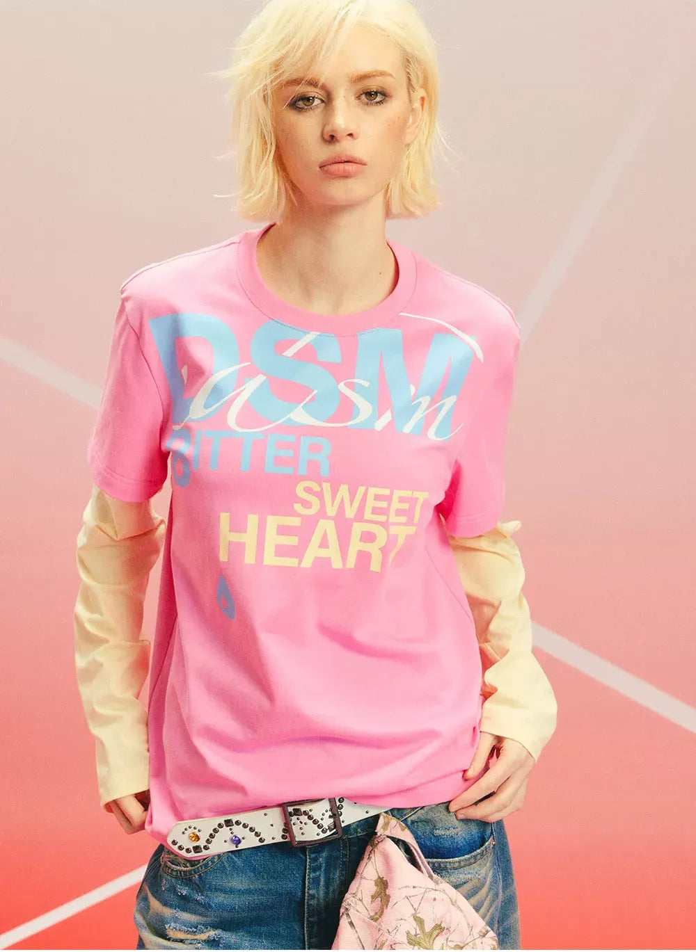 Compact Cotton Faux-Layer T-Shirt