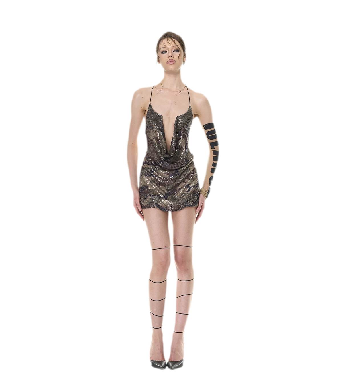 Camouflage Halter Mini Dress