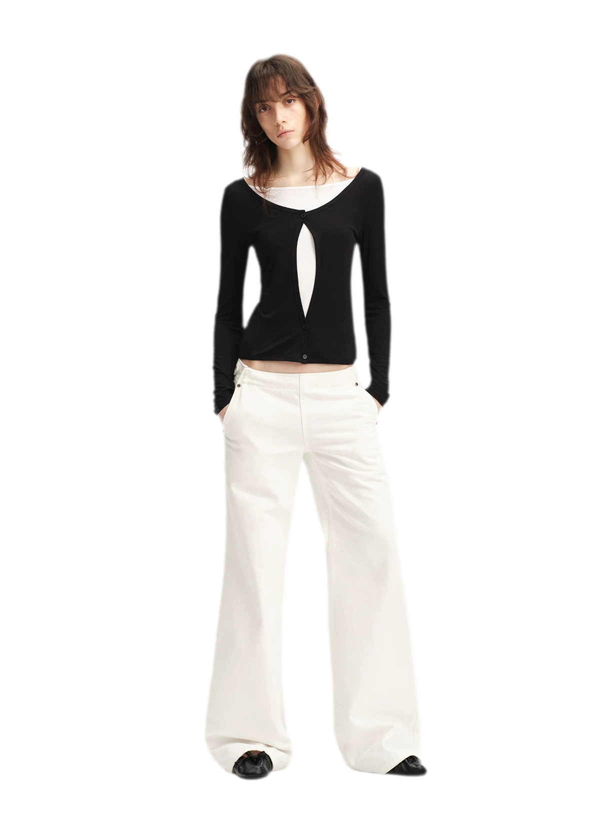 Pure Cotton Wide-Leg Jeans