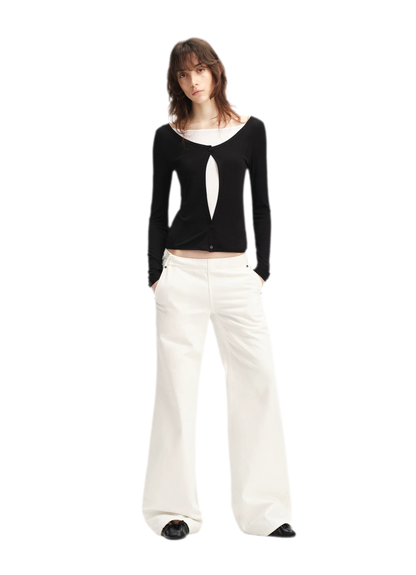 Pure Cotton Wide-Leg Jeans