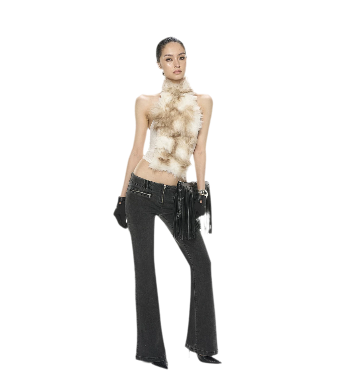Fox Fur Mesh Halter Top