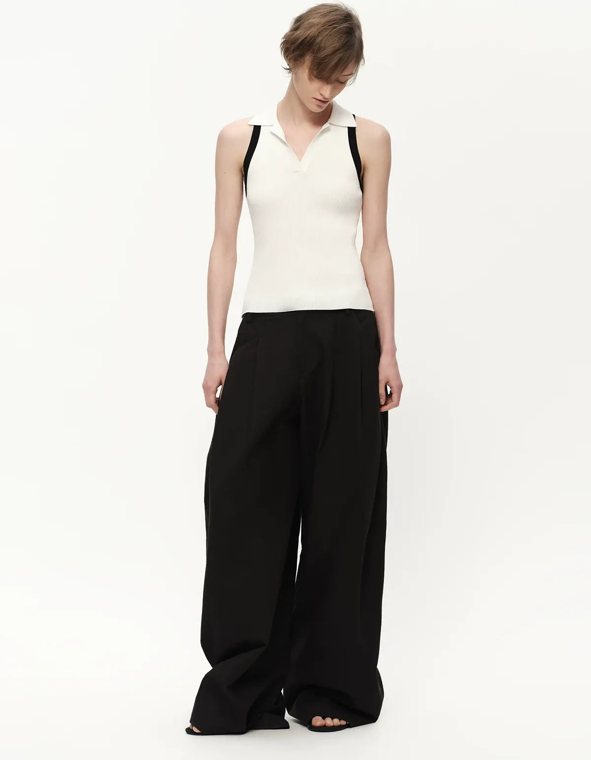 Contrast Rib Polo Tank