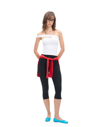 Asymmetric Strap Bustier Top