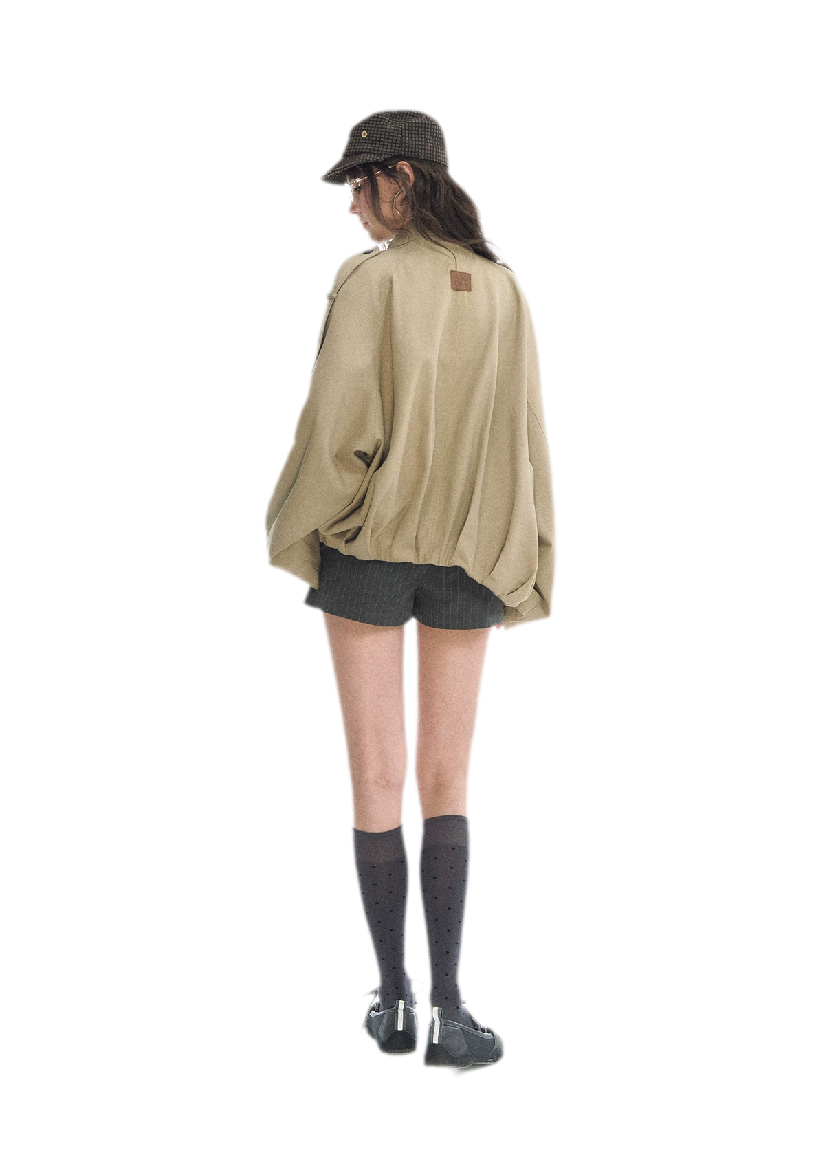 Relaxed Double-Breasted Short Trench