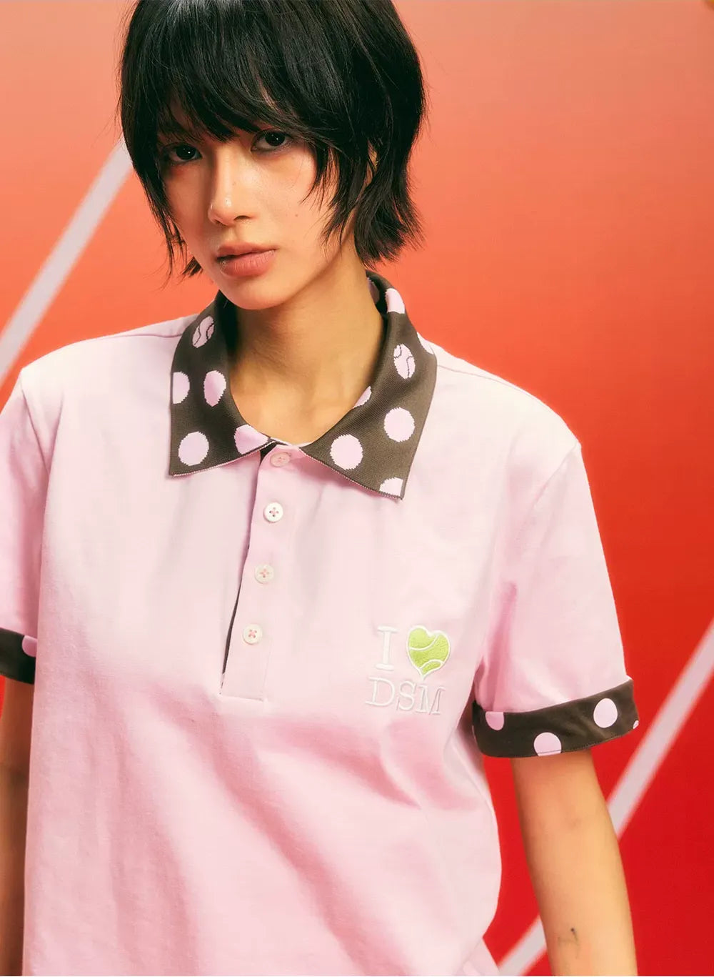 Sorona Polka-Dot Tennis Polo