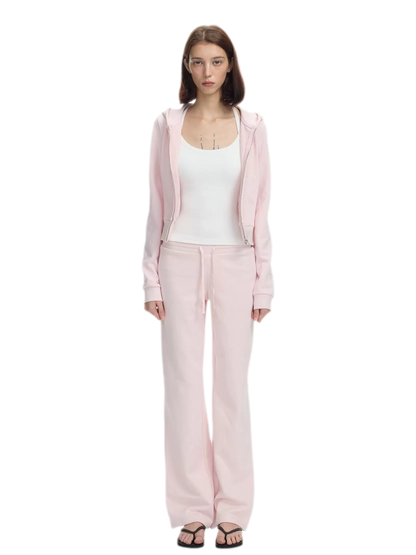 Ribbed Slim-Fit Cropped Hoodie