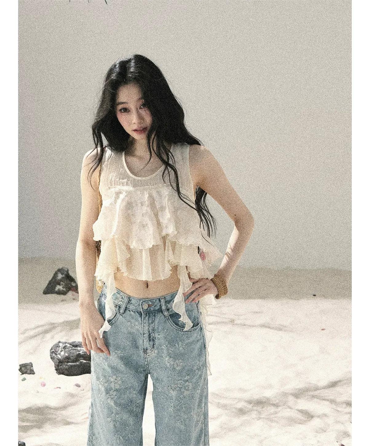 Moonlight Chiffon Crop Top