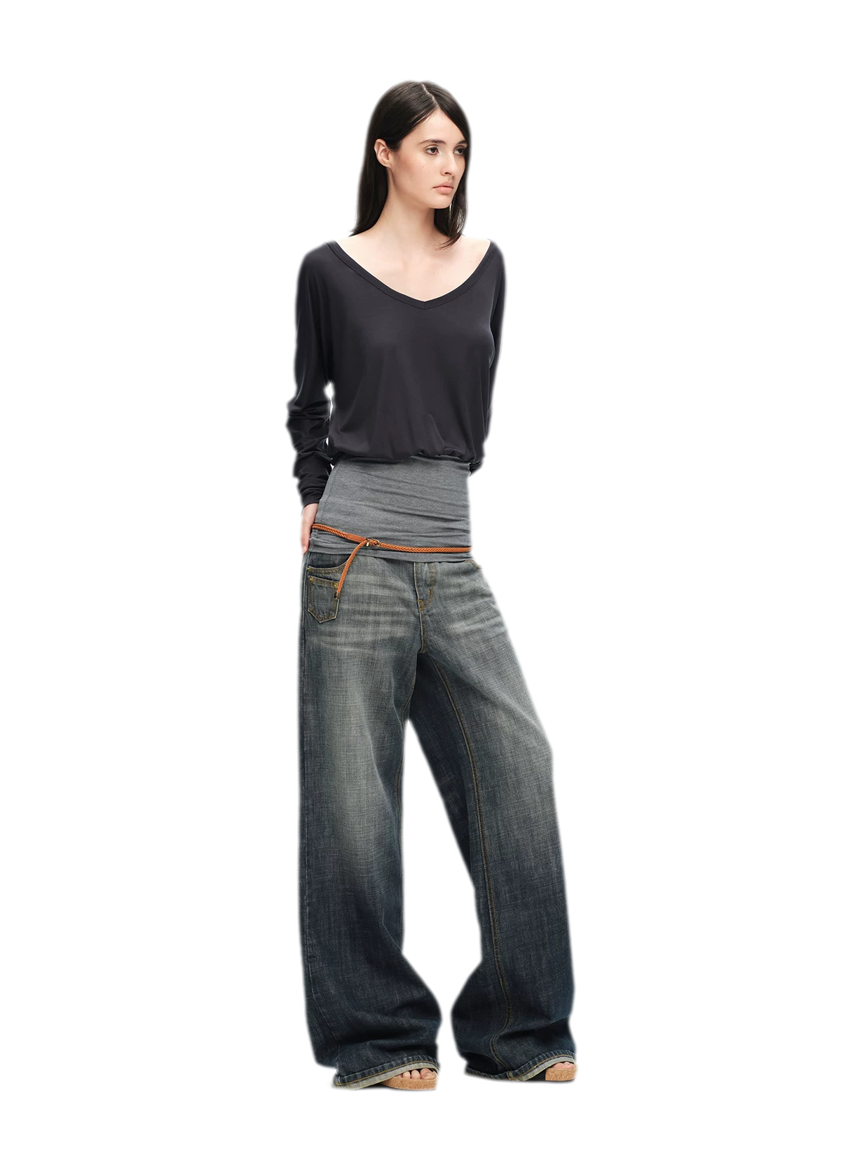 Lyocell Asymmetric Off-Shoulder Top