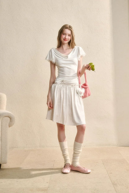 Airy V-Neck Ribbed T-Shirt