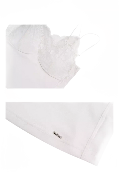 Organza Lace Ruffle Sleeveless Top