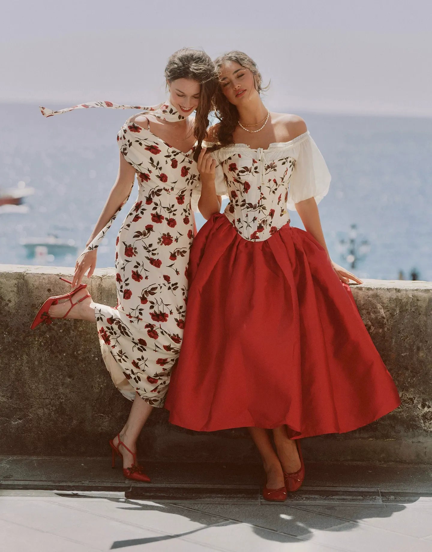 Floral Draped Maxi Dress