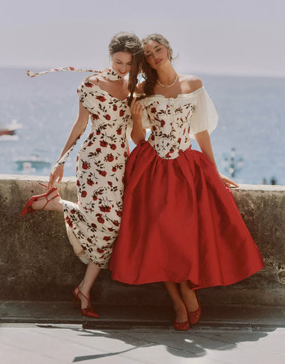 Floral Draped Maxi Dress