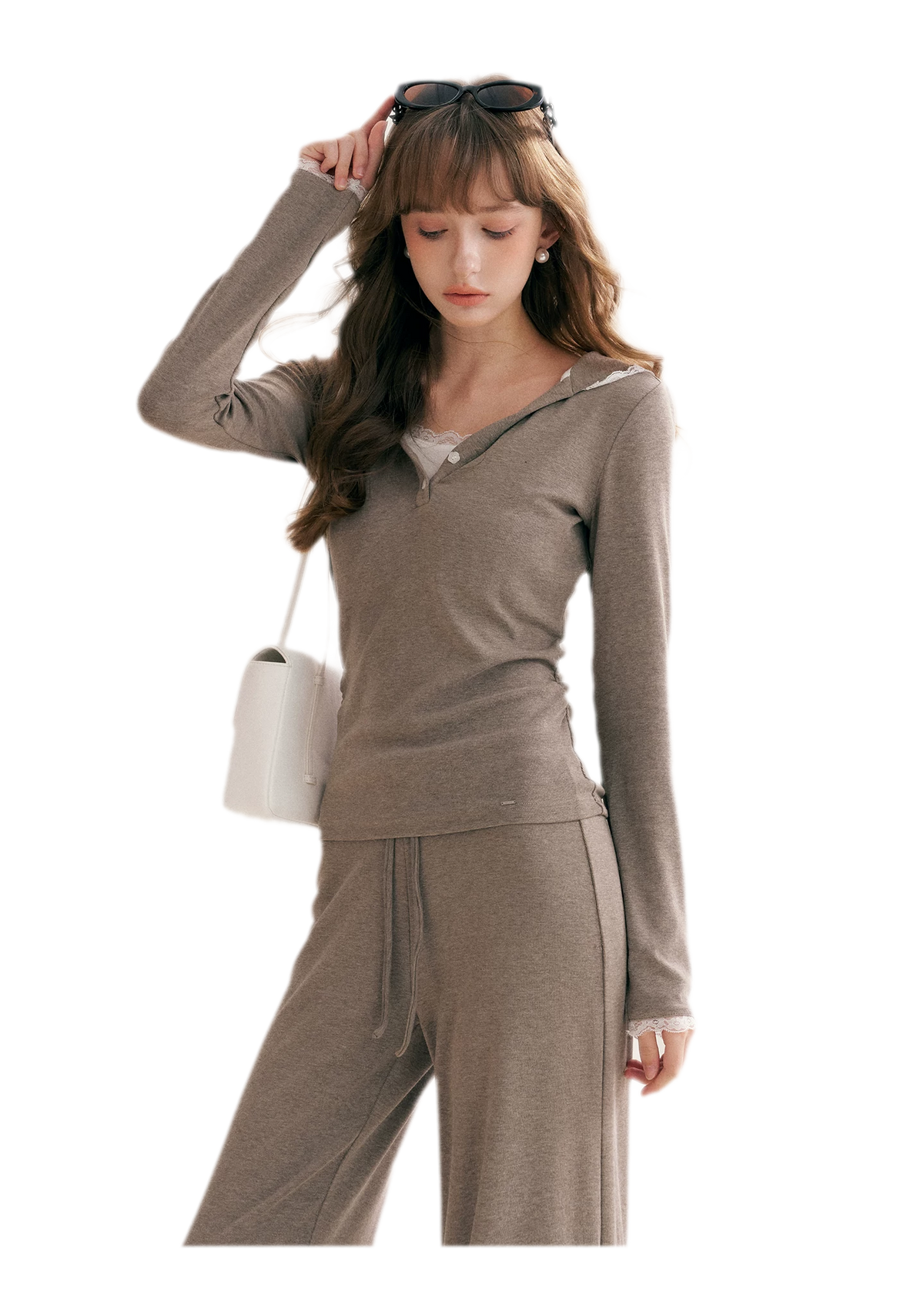 Lace-Trim Layered Two-Piece Set