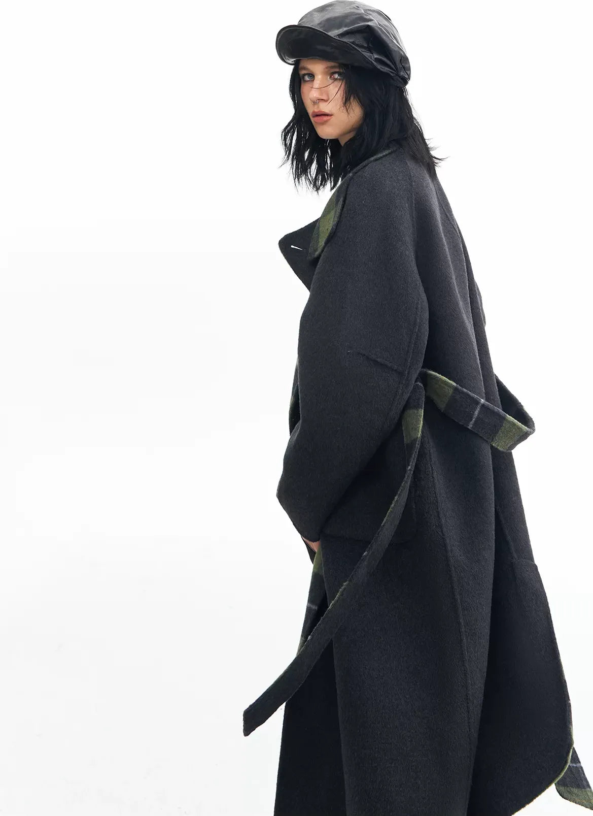 Wool Reversible Wrap Coat
