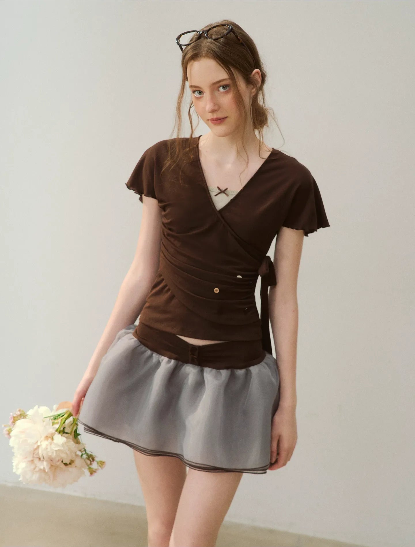 Ruffle Sleeve Two-Piece Tee