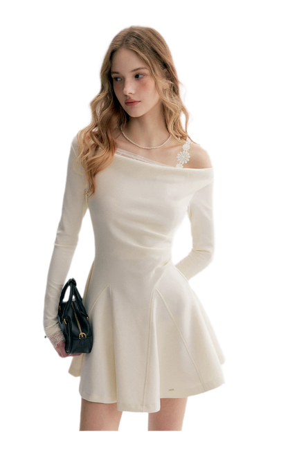 Daisy Lace One-Shoulder Dress