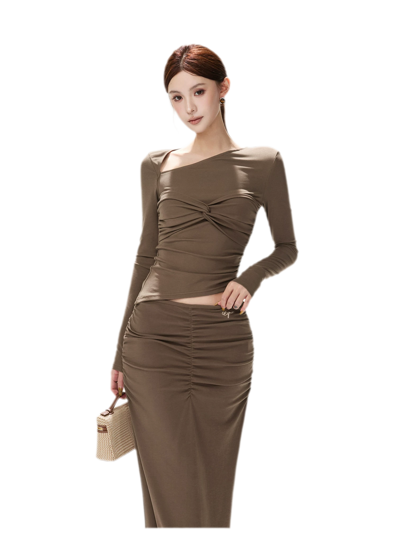 Ribbed Asymmetric Knit Set