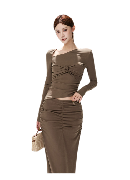 Ribbed Asymmetric Knit Set