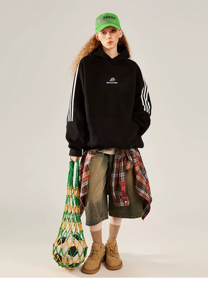 Striped Oversized Pullover Hoodie
