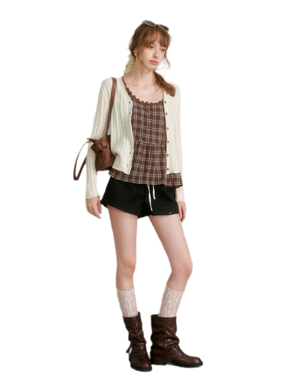 Cable Knit V-Neck Cardigan