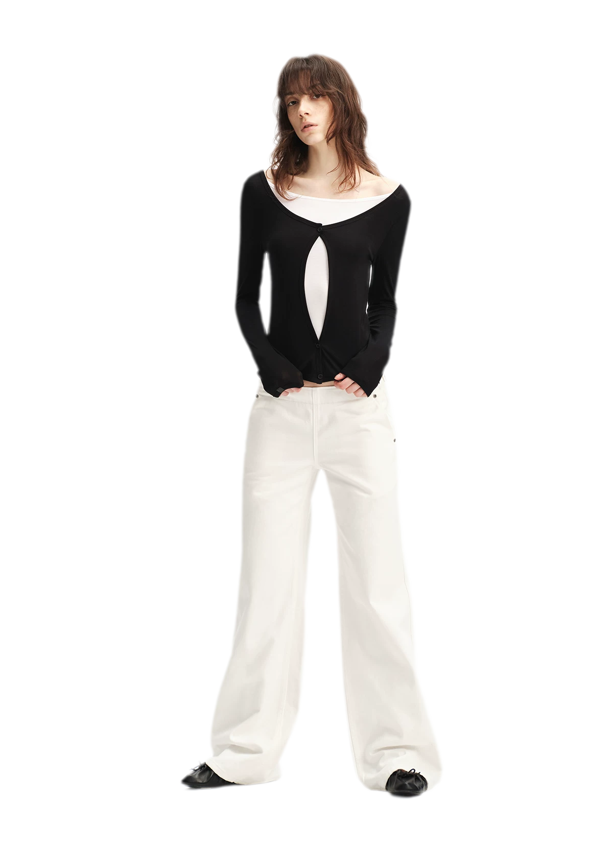 Lyocell Faux Two-Piece Top