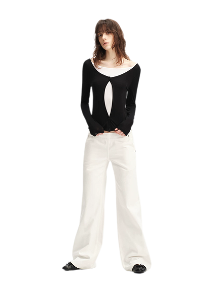 Lyocell Faux Two-Piece Top