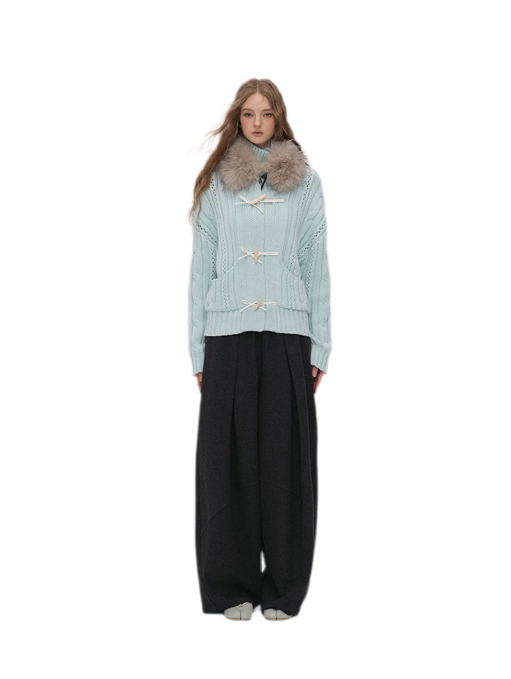 Cable Knit Cropped Cardigan