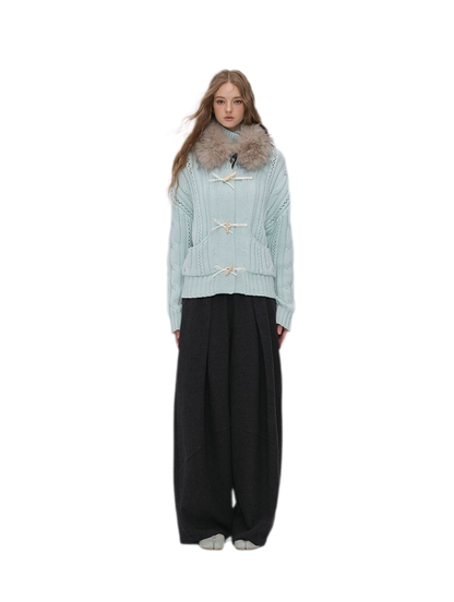 Cable Knit Cropped Cardigan