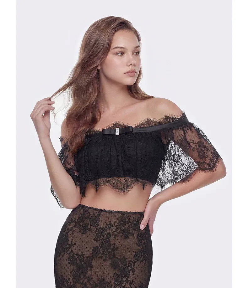Lace Off-Shoulder Set
