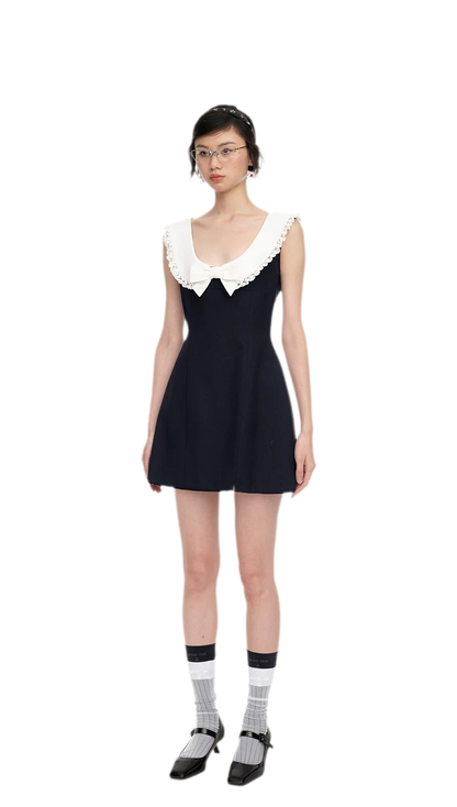 Rhinestone Bow A-Line Dress