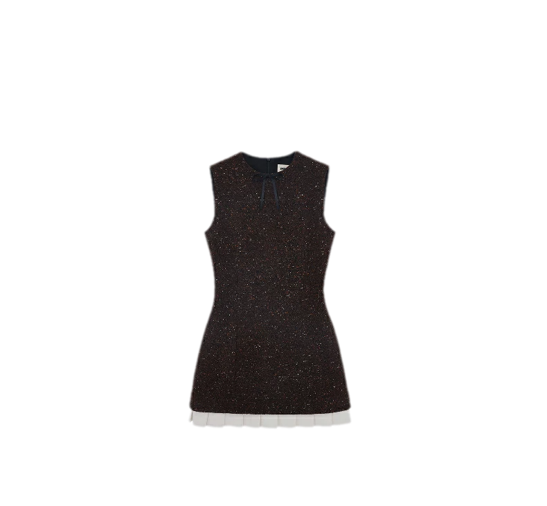 Elegant Pleated Hem Sleeveless Dress