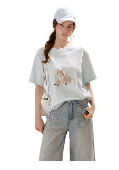 Rhinestone Floral Denim Culottes