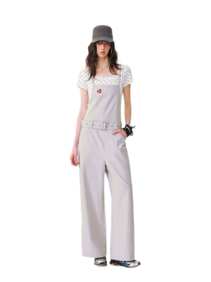 Relaxed Straight Bib Pants
