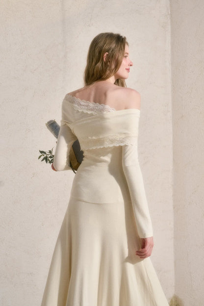 Lace One-Shoulder Fitted Dress