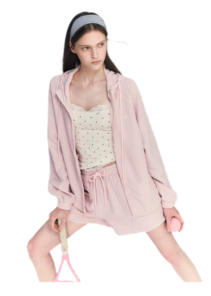 Lace Trim Drawstring Set