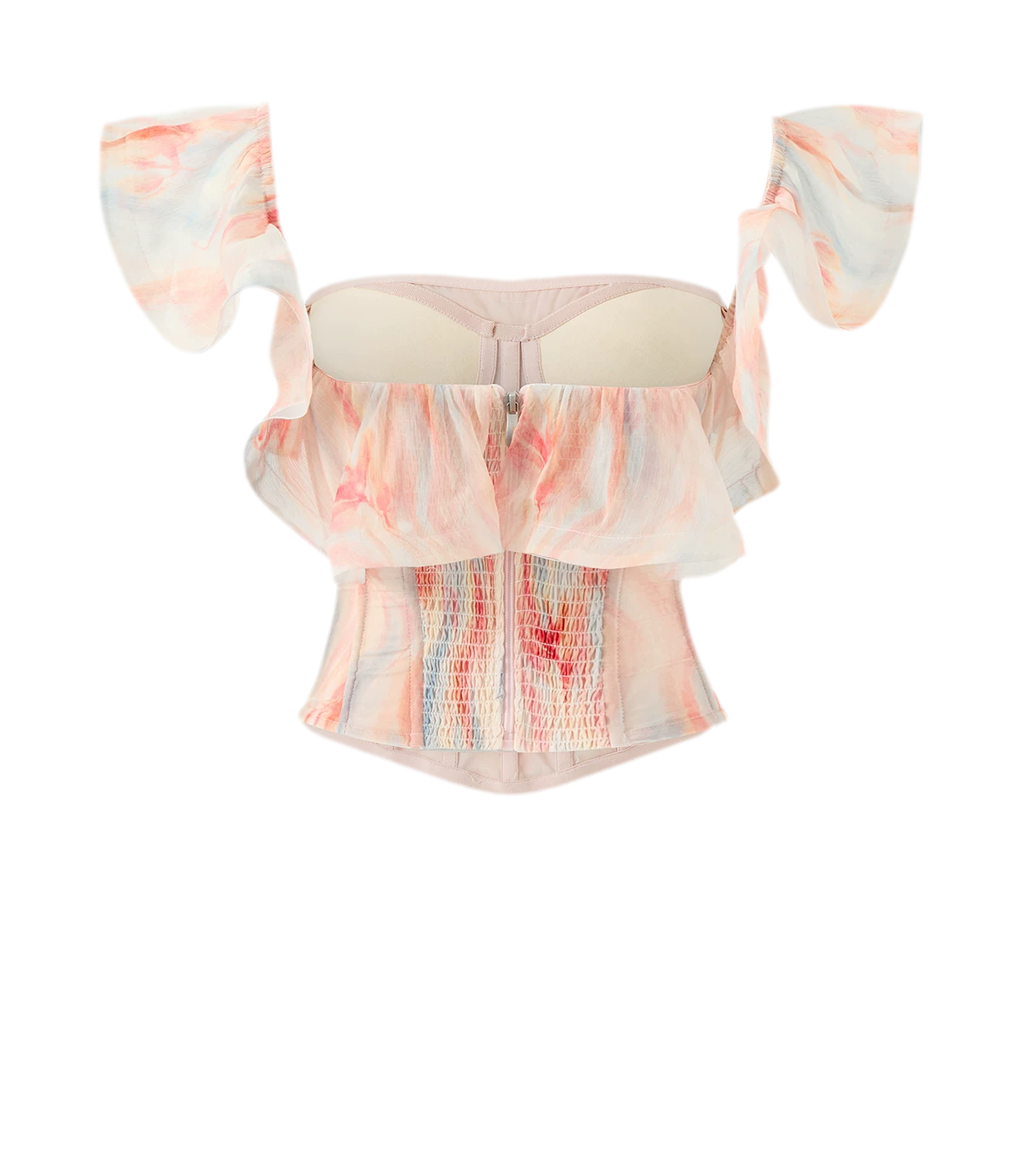 Rainbow Ruffle Corset Bustier