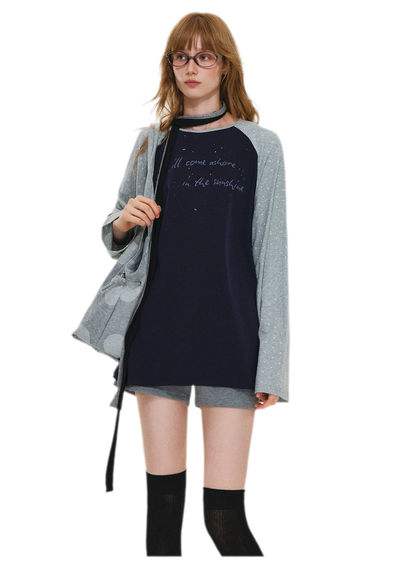 Vintage Polka Dot Raglan Tee