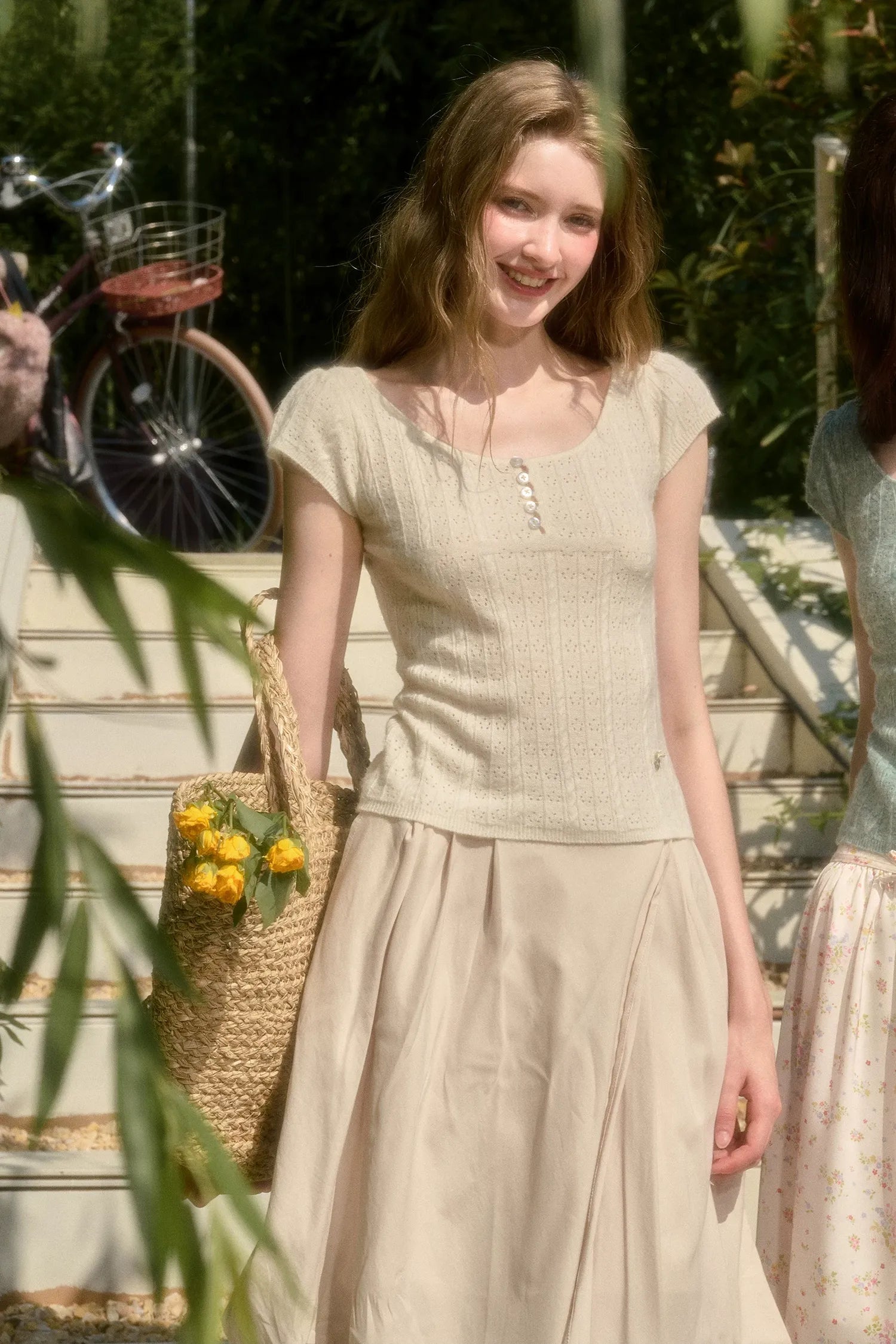 Soft Wool Fitted Short-Sleeve Top