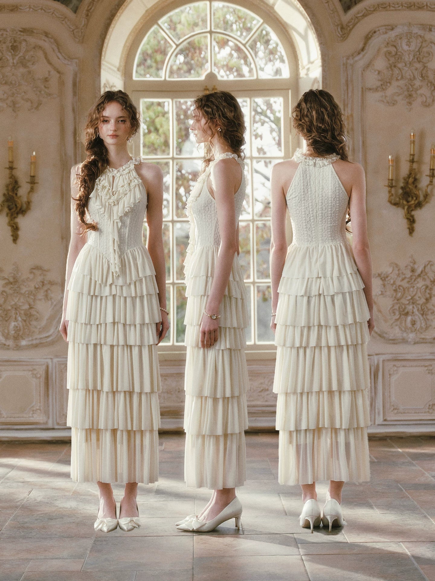 Ruffled Corset Fishbone Dress