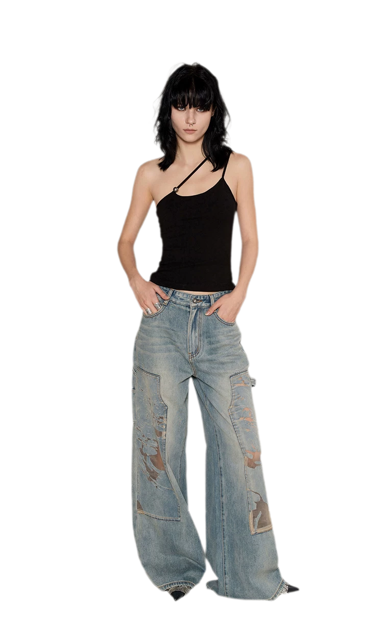 Strap Asymmetric Knit Cami