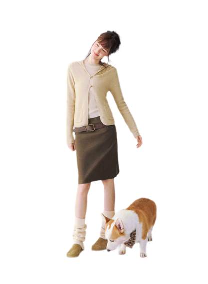 Cardigan en maille à capuche moucheté