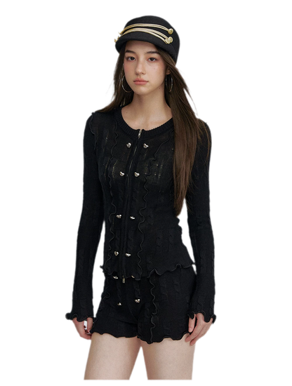 Heart Button Knit Set