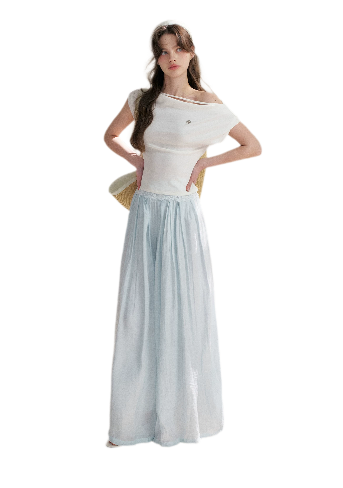 Pleated Wide-Leg Pants
