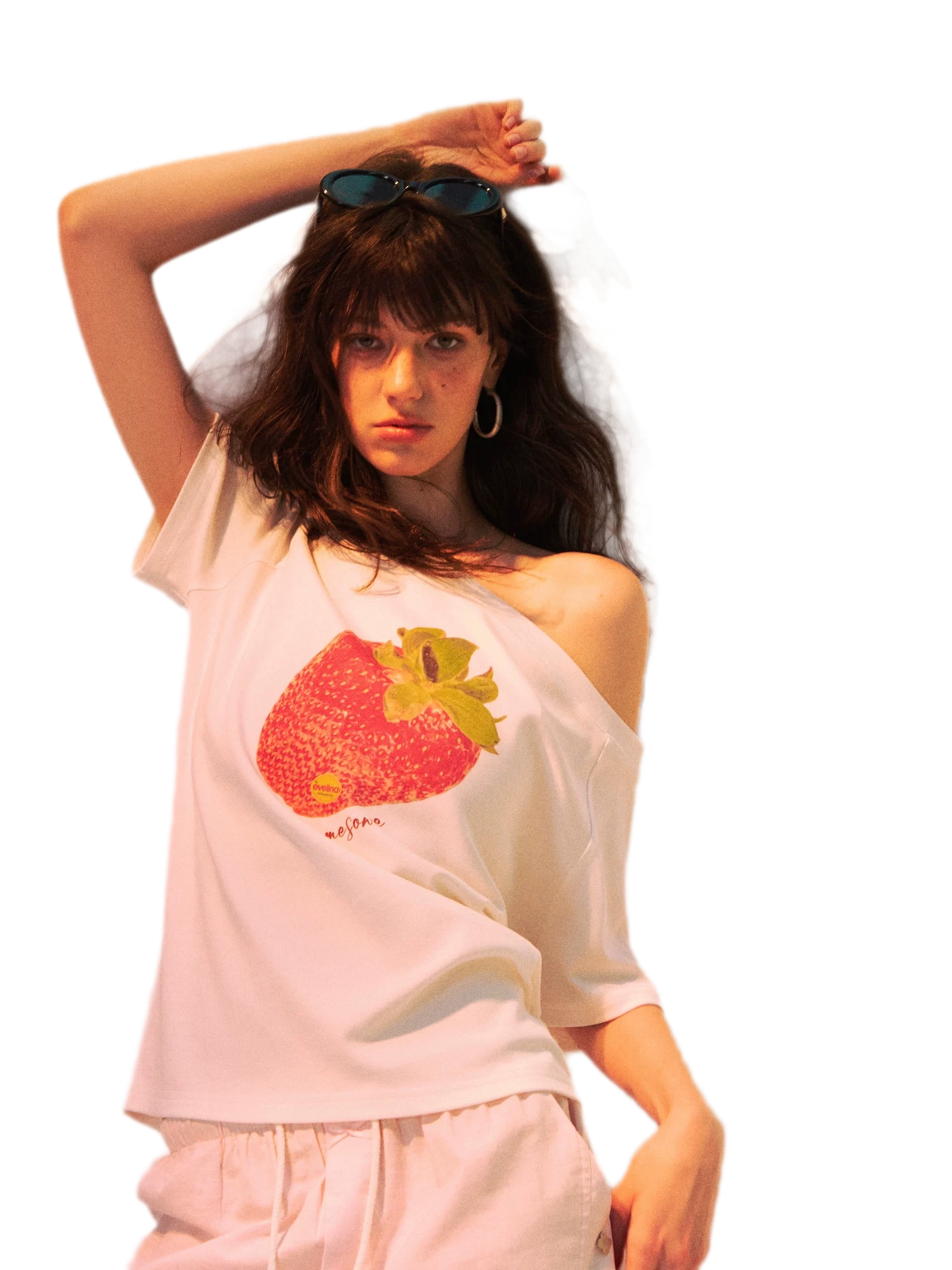 Dopamine Strawberry One-Shoulder Tee