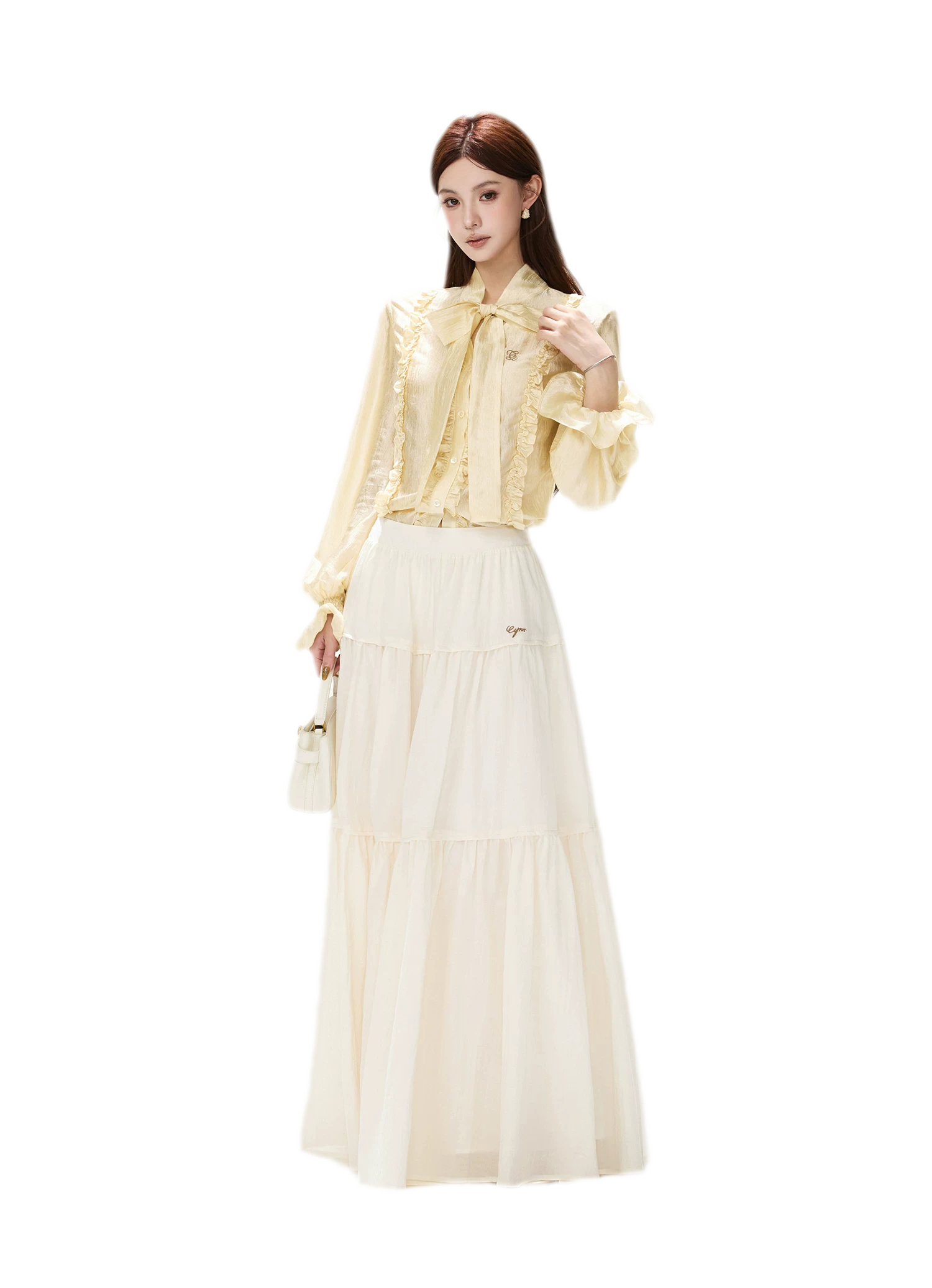 Cotton Tiered A-Line Skirt