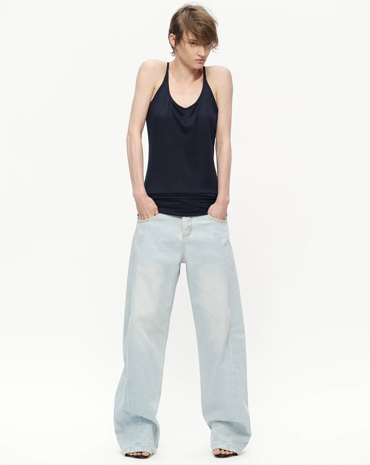 Lyocell Ruched Racerback Tank
